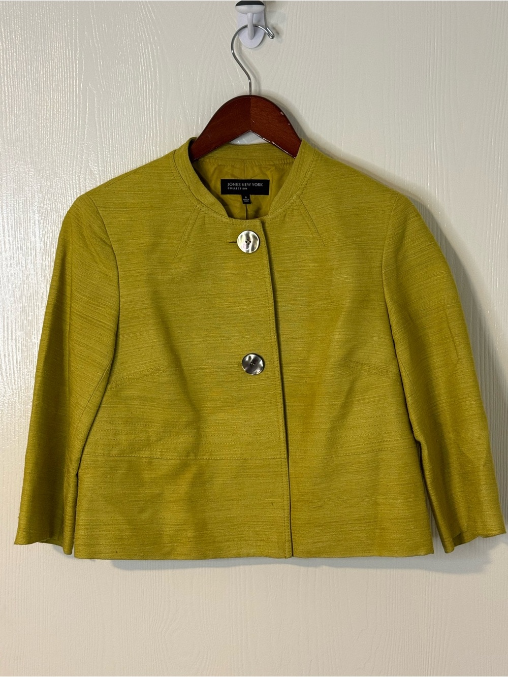 Jones New York Collection Linen Blend Jacket | Citron Chartreuse Blazer | Women